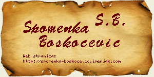 Spomenka Boškoćević vizit kartica